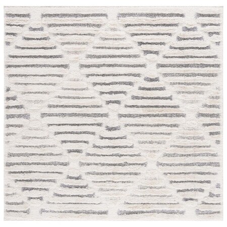 Safavieh 7 x 7 ft. Hi-Lo Shag & Flokati Power Loomed Square Area Rug, Beige & Grey HLS212B-7SQ